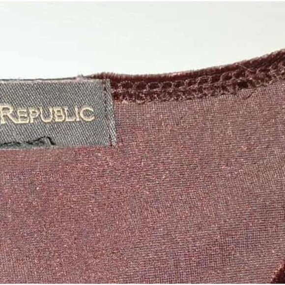 Banana Republic Burgundy Stretch Velour Party Holiday Dress - Picture 5 of 9